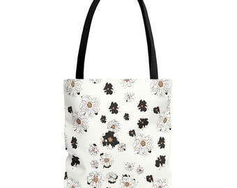 Tote Bag with Tangled Floral Design