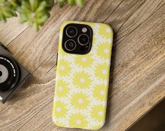 Phone case Vintage Butter Yellow Flowers Retro Style Buttercup Floral Design, Floral Phone Cover, Tough Phone Case, Retro Floral Phone