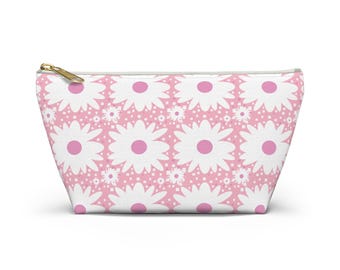 Daisy Babe Accessory Pouch, Floral Makeup Bag, Small Toiletry Case, Cute Cosmetic Pouch, Flower Lover Gift