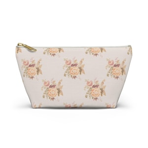 Vintage Floral Accessory Pouch: Watercolor Design Makeup Bag