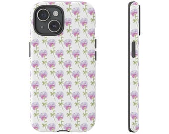 Feminine Phone Case, Pink Peonies, Coquette Phone Case Watercolor Phone Case, Floral Cell Phone Case