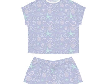 Beachy pajamas Coastal Starfish and Seashells