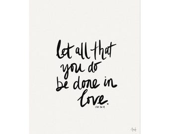 Bible Verse Art Poster 1 Corinthians 16:14
