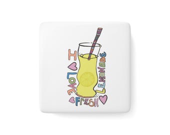 I Love Fresh Lemonade Magnet, Refreshing Kitchen Decor, Summer Vibes, Gift for Lemon Lovers, Cute Fridge Magnet, Fun Home Accessory