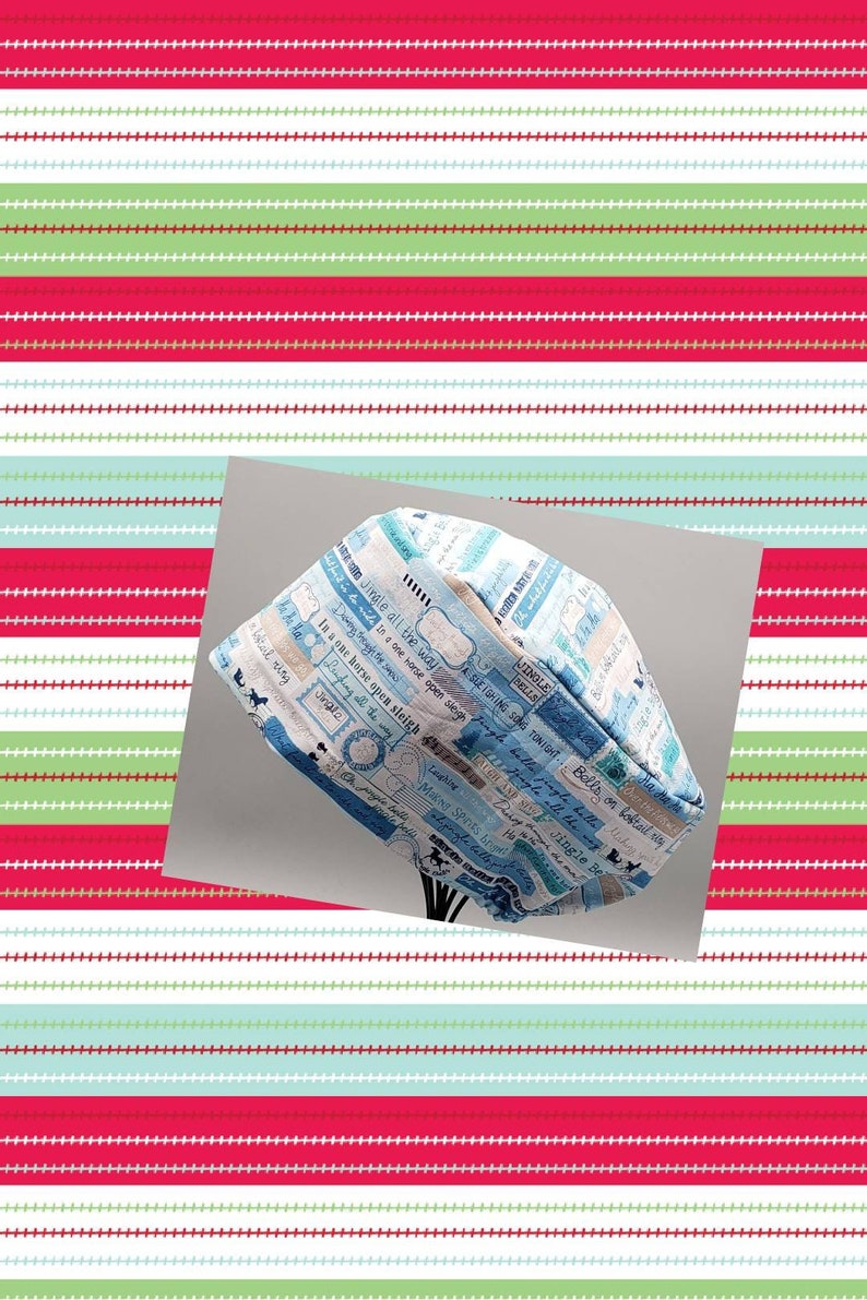 EuropeanPixieMen/'sChemo EuropeanMen/'sPixieChemoScrub Cap Jingle Bells Scrub Cap