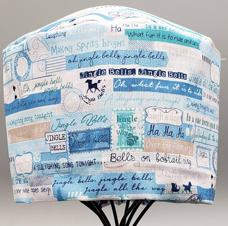 EuropeanPixieMen/'sChemo EuropeanMen/'sPixieChemoScrub Cap Jingle Bells Scrub Cap