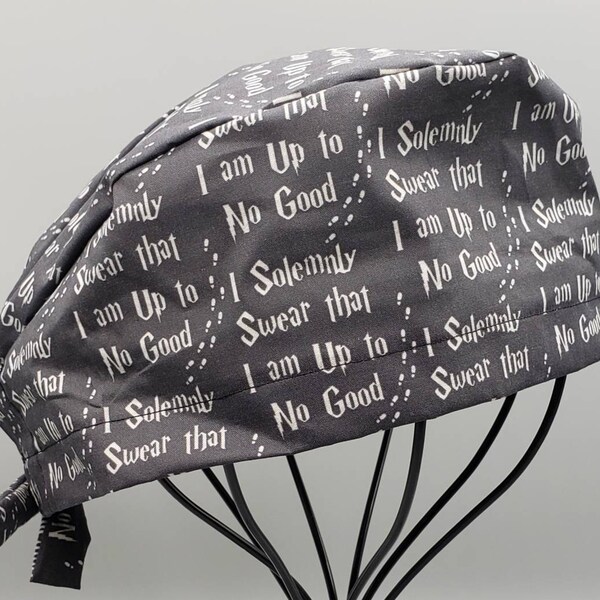 Custom Fabric Harry Potter I Solemnly Swear Men's/Pixie style scrub cap (chemo cap/surgical cap/medical hat)