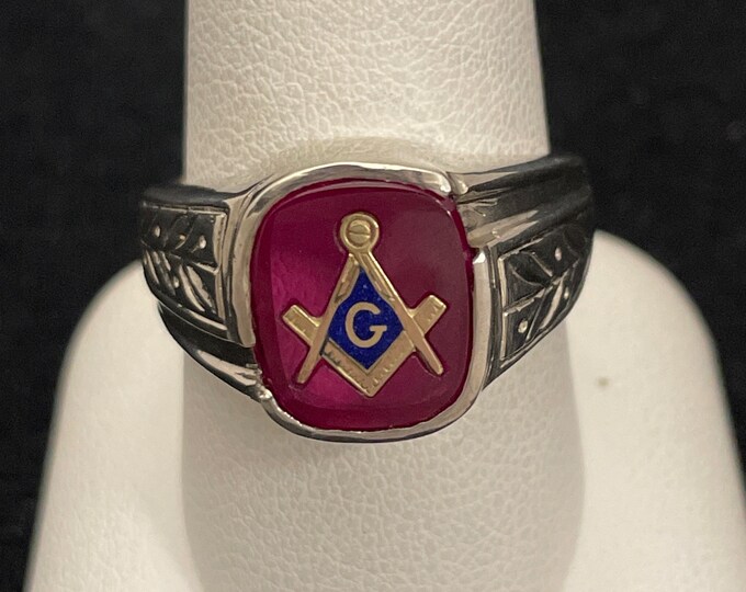 Mens Masonic Ring Etsy