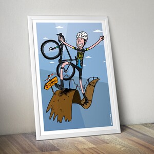Custom Character Cycling Art Poster