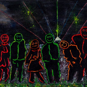 Glastonbury art.. Acid festival people a3 print
