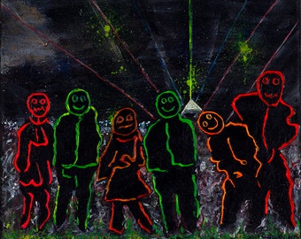 Glastonbury art.. Acid festival people a3 print