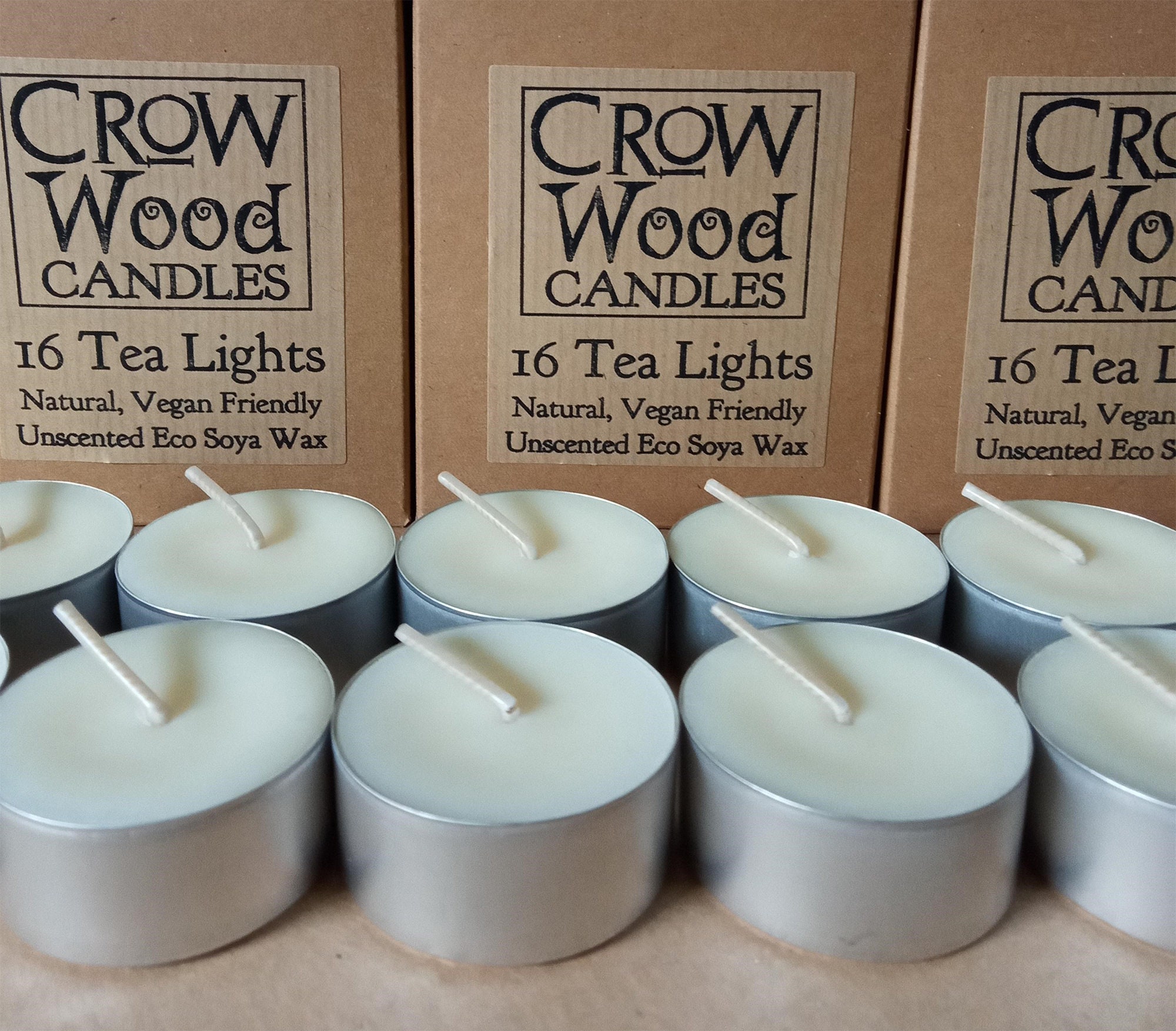SOYA TEA LIGHTS/ Unscented/ Vegan Friendly/box of 16/plastic Etsy UK