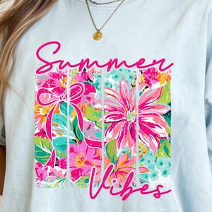 Floral Coquette Summer Png, Summer Vibes Png, Summer tropical flowers, Preppy Summer Png, Summer shirt sublimation, Brushstroke Summer Png
