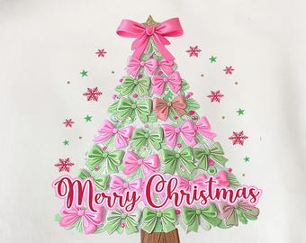 Christmas Tree Bow PNG - Coquette Christmas Sublimation (digital download)