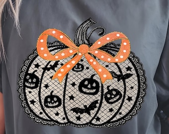 Lace Pumpkin Coquette PNG: Girly Halloween Design (Digital Download)