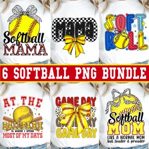 Softball Mama PNG Bundle: Coquette Game Day Designs (Digital Download)