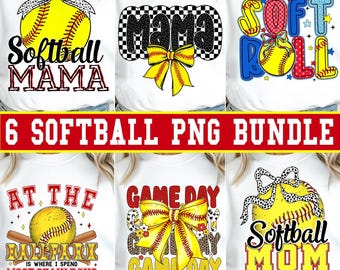 Softball Mama PNG Bundle: Coquette Game Day Designs (Digital Download)