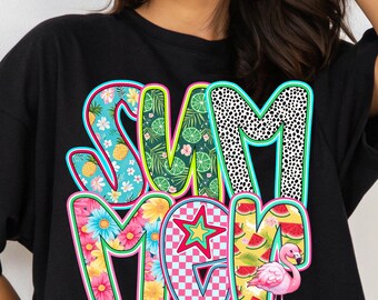 Retro Floral Summer PNG: Beach Vibes Graphic (Digital Download)