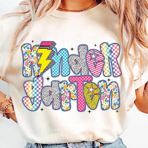 Preppy Kindergarten Png, Kindergarten Teacher shirt Png, Retro Kindergarten, Last Day Of School, Teacher appreciation gift, Teacher Png