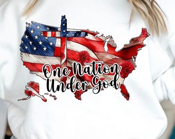 Floral American Flag PNG: Christian Patriotic Design (Digital Download)