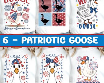 Patriotic Goose PNG Bundle: 4th of July, Memorial Day (Digital Download)