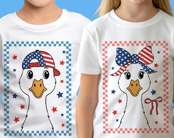 Patriotic Goose PNG: 4th of July Kids Sublimation (Digital Download)