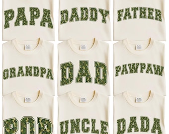 Retro Camo Dad PNG : Design de chemise pour la fête des pères (téléchargement numérique