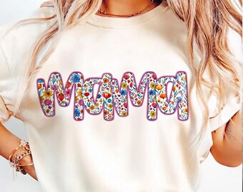 Floral Mama PNG: Retro Spring Design (Digital Download)