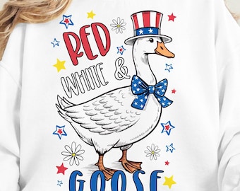 Patriotic Goose 4th of July PNG: Retro USA Design (Digital Download)