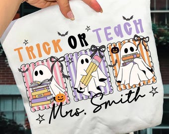 Custom Trick or Teach PNG: Spooky Halloween Teacher Design (Digital Download)