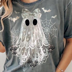Lace Ghost PNG: Boho Halloween Sublimation Design (Digital Download)