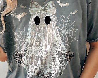 Lace Ghost PNG: Boho Halloween Sublimation Design (Digital Download)