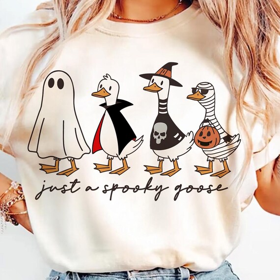 Spooky Halloween Goose PNG: Funny Costume Graphic (Digital Download