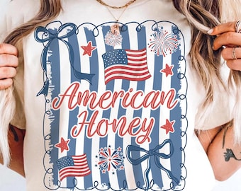 American Honey Coquette PNG: 4th of July Retro USA Design (Digital Download)