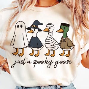Spooky Goose Halloween PNG: Funny Horror Movie Graphic (Digital Download