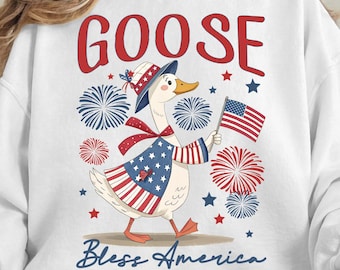 Funny Patriotic Goose PNG: 4th of July Design (Digital Download)