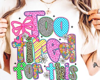 Too Tired For This PNG: Sarcastic Retro Floral Design (Digital Download)