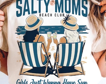 Salty Moms Beach Club PNG: Retro Summer Design (Digital Download)