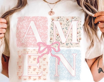 Floral Amen Easter PNG: Coquette Christian Design (Digital Download)