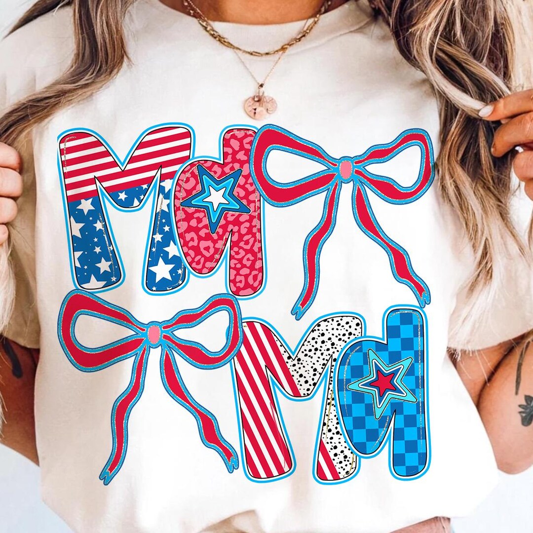 Preppy Mama 4th of July PNG: American Coquette Design (digital Download ...