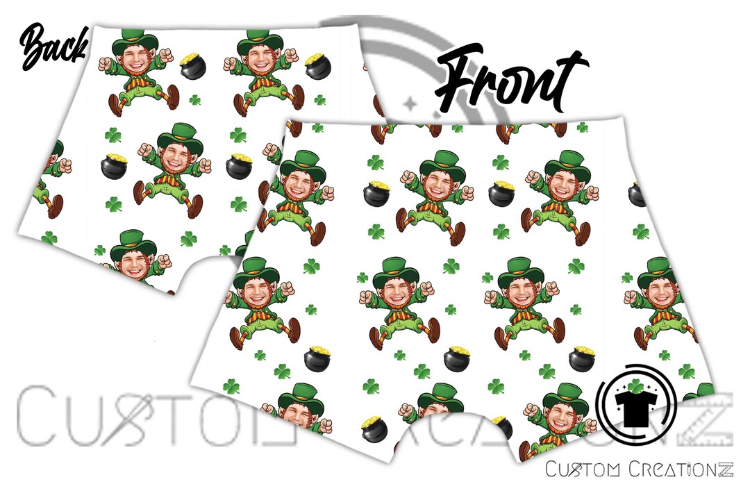 Men Underwear, Men Boxers, Custom Boxers, Gag Gift, St. Patrick's Day ...