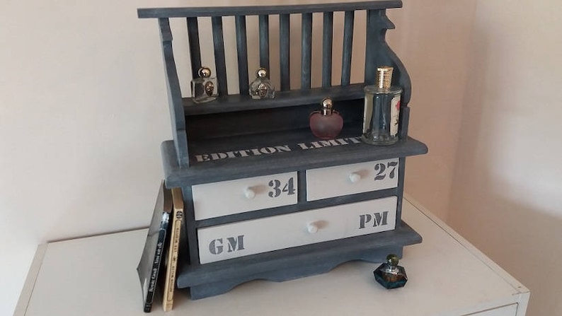 Cabinet In Gray Weathered Wood Letter Rack Furniture With Etsy