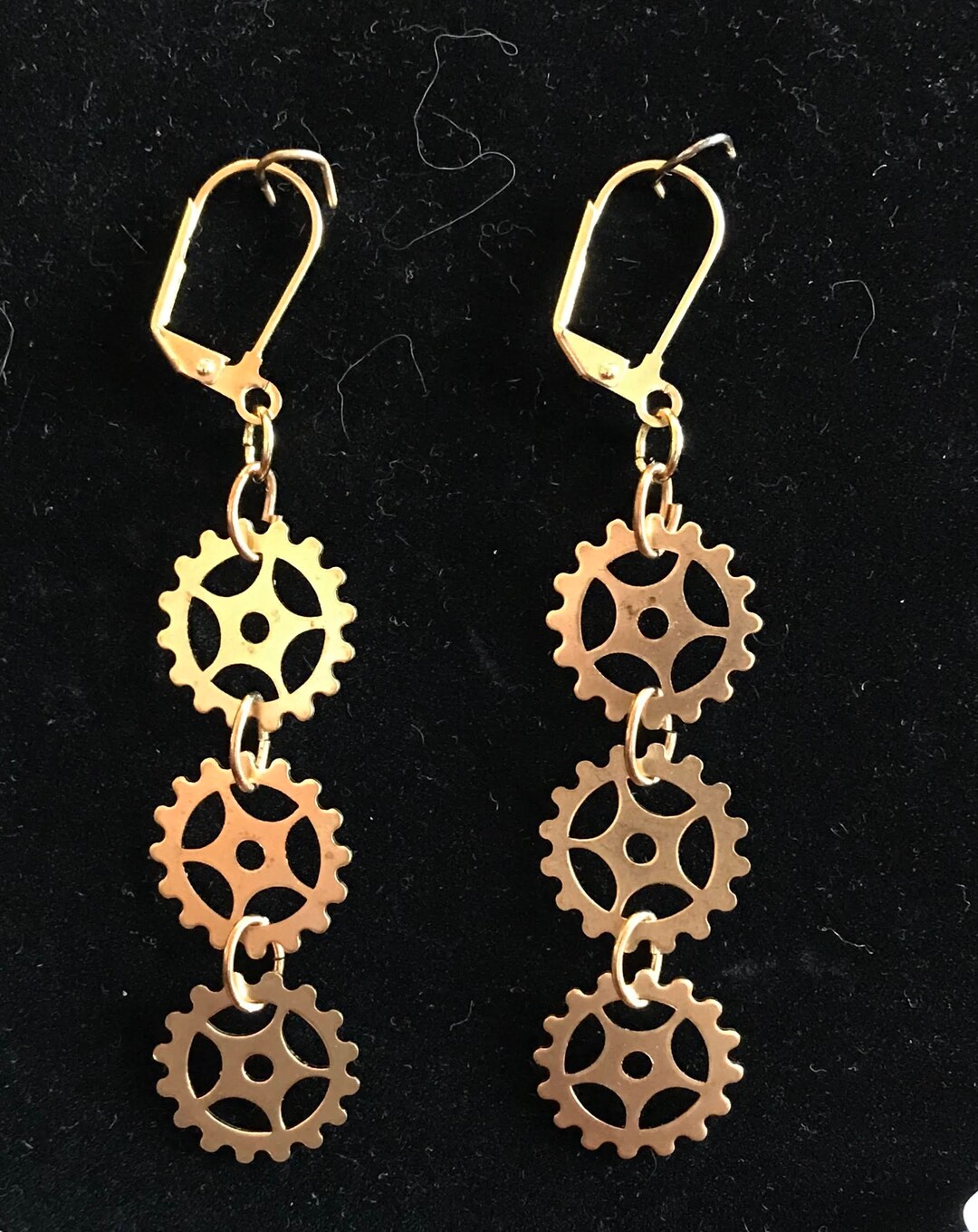 Orecchini Steampunk Vintage Con Ingranaggi - Design Retrò In Argento E Oro - 6,2x2,2 Cm - Regalo Donna - 2