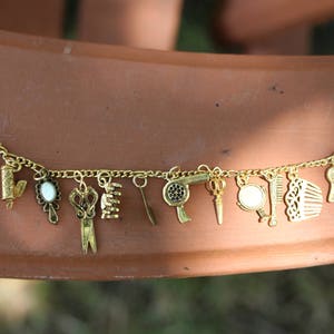 Hairdresser Hairstylist Handmade Vintage Victorian Recycled Costume and Fashion jewelry with  12 unique charms.  Spend 35 get FREE SHIPPING