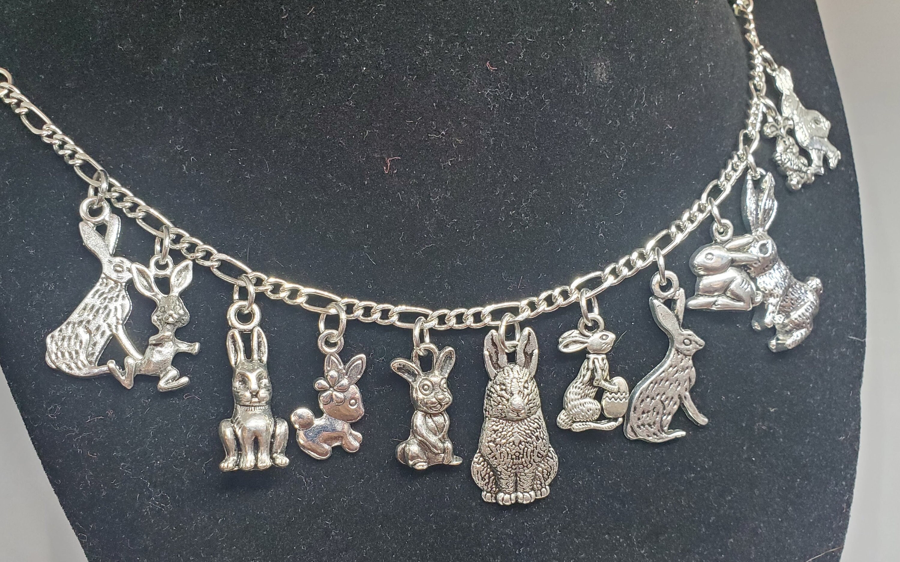 Rabbit charm Bracelet Handmade Vintage Recycled Victorian Etsy
