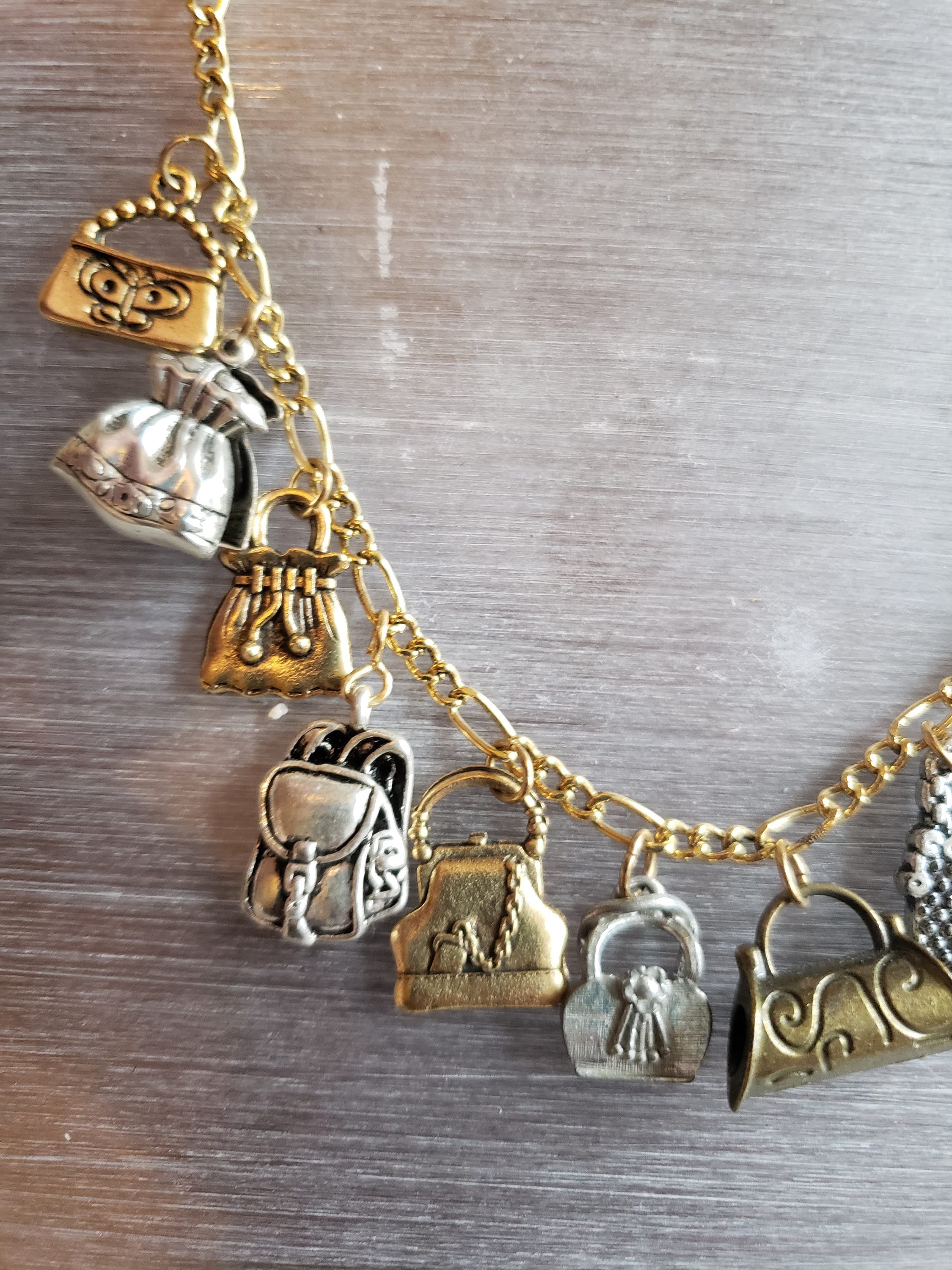 Pocketbook charm bracelet Handmade Victorian vintage Etsy