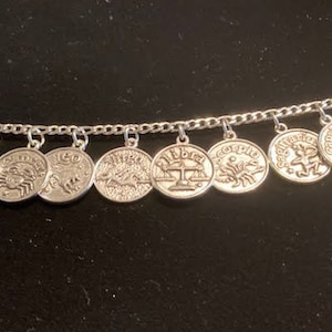 Zodiac/Astrology Bracelet Handmade Vintage Costume & Fashion jewelry with 12 charms in SILVER or BRONZE. Free shipping eligible.