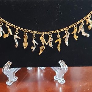 Shoe Bracelet Handmade Victorian vintage recycled Steampunk fashion and costume jewelry with 12 unique charms. Free shipping eligible.