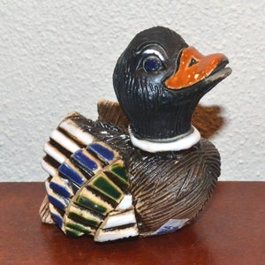 Artesania Rinconada Hand-Crafted Mallard Duck From Uruguay, Signed. Gift Idea