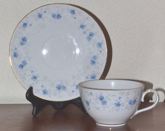 Arzberg Blue Flowers Vintage Tea Cup & Saucer &quot;Vergissmeinnicht&quot; or Forget Me Not